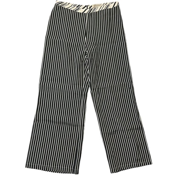 Maria Grazia Severi White Women's 46 Trouser Black White‎ Striped Viscose Slit - Picture 1 of 11